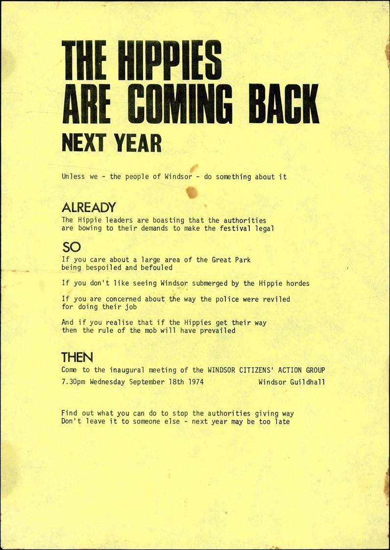handbill, 18th September 1974