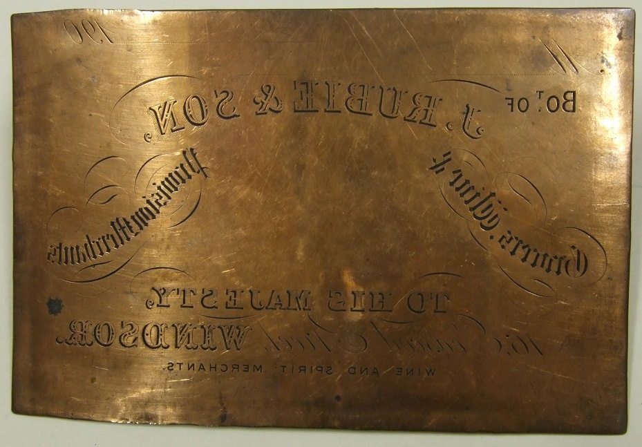 Copper plate, Rubie & Son, between 1890-1910