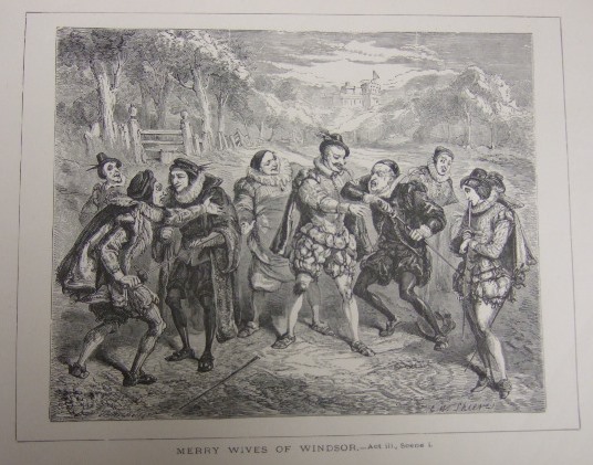 Print, The Merry Wives of Windsor by Shakespeare, 1870.