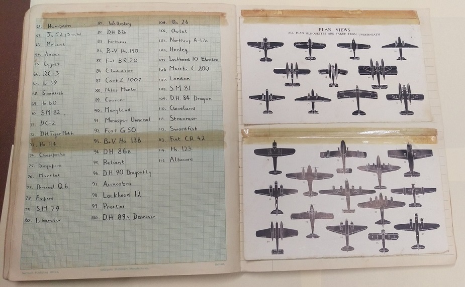 Plane spotters notebook, 1939-1945.