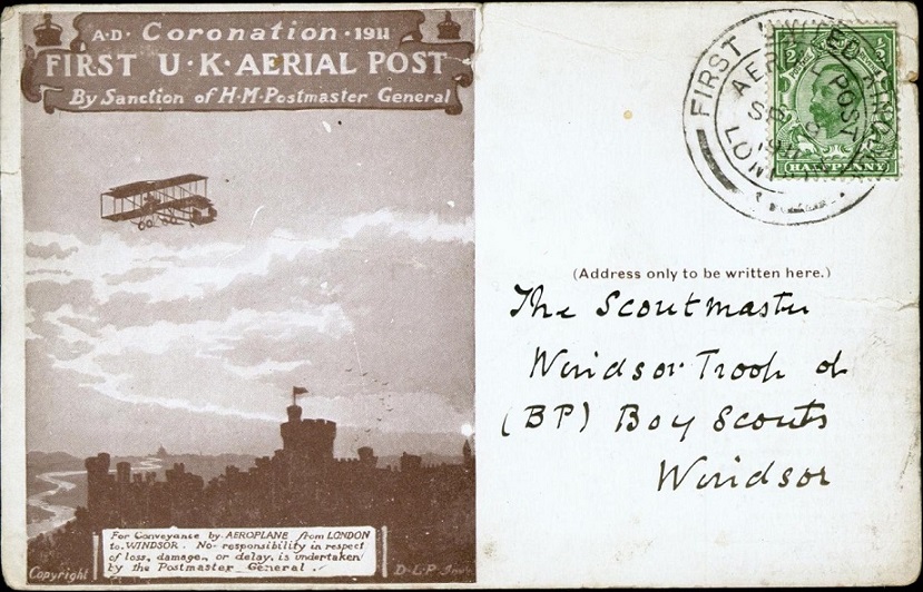Postcard from First Aerial Post, 1911